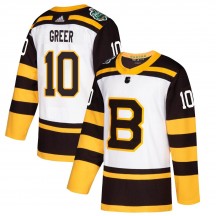 Youth Adidas Boston Bruins A.J. Greer White 2019 Winter Classic Jersey - Authentic