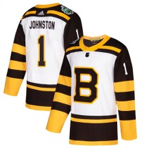 Youth Adidas Boston Bruins Eddie Johnston White 2019 Winter Classic Jersey - Authentic