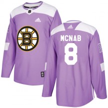Men's Adidas Boston Bruins Peter Mcnab Purple Fights Cancer Practice Jersey - Authentic