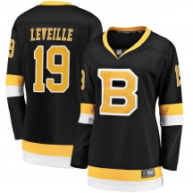 Women's Fanatics Branded Boston Bruins Normand Leveille Black Breakaway Alternate Jersey - Premier