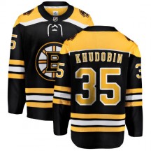 Men's Fanatics Branded Boston Bruins Anton Khudobin Black Home Jersey - Breakaway