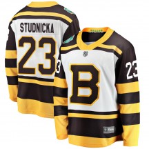 Youth Fanatics Branded Boston Bruins Jack Studnicka White 2019 Winter Classic Jersey - Breakaway