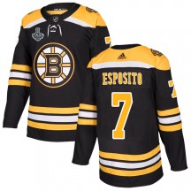 Youth Adidas Boston Bruins Phil Esposito Black Home 2019 Stanley Cup Final Bound Jersey - Authentic
