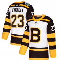 Men's Adidas Boston Bruins Jack Studnicka White 2019 Winter Classic Jersey - Authentic