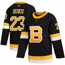 Youth Adidas Boston Bruins Steve Heinze Black Alternate Jersey - Authentic