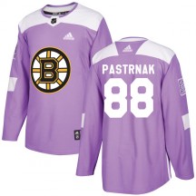 Youth Adidas Boston Bruins David Pastrnak Purple Fights Cancer Practice Jersey - Authentic