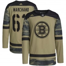 Men's Adidas Boston Bruins Brad Marchand Camo Military Appreciation Practice Jersey - Authentic