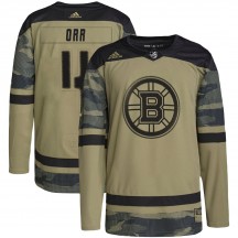 Men's Adidas Boston Bruins Bobby Orr Camo Military Appreciation Practice Jersey - Authentic