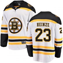 Youth Fanatics Branded Boston Bruins Steve Heinze White Away Jersey - Breakaway