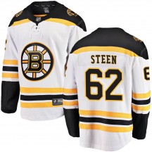 Youth Fanatics Branded Boston Bruins Oskar Steen White Away Jersey - Breakaway