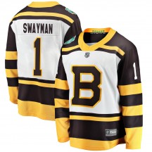 Men's Fanatics Branded Boston Bruins Jeremy Swayman White 2019 Winter Classic Jersey - Breakaway