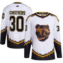Youth Adidas Boston Bruins Gerry Cheevers White Reverse Retro 2.0 Jersey - Authentic