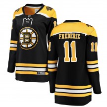 Women's Fanatics Branded Boston Bruins Trent Frederic Black Home Jersey - Breakaway