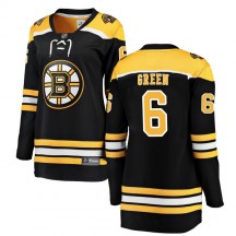 Women's Fanatics Branded Boston Bruins Ted Green Green Black Home Jersey - Breakaway