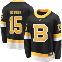 Youth Fanatics Branded Boston Bruins Shane Bowers Black Breakaway Alternate Jersey - Premier