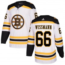 Men's Adidas Boston Bruins Kai Wissmann White Away Jersey - Authentic