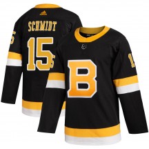Men's Adidas Boston Bruins Milt Schmidt Black Alternate Jersey - Authentic