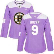 Women's Adidas Boston Bruins Johnny Bucyk Purple Fights Cancer Practice Jersey - Authentic