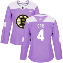 Women's Adidas Boston Bruins Bobby Orr Purple Fights Cancer Practice Jersey - Authentic
