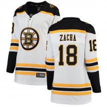 Women's Fanatics Branded Boston Bruins Pavel Zacha White Away Jersey - Breakaway