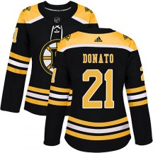 Women's Adidas Boston Bruins Ted Donato Black Home Jersey - Authentic