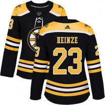 Women's Adidas Boston Bruins Steve Heinze Black Home Jersey - Authentic