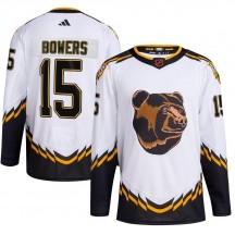 Men's Adidas Boston Bruins Shane Bowers White Reverse Retro 2.0 Jersey - Authentic