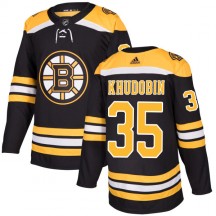 Men's Adidas Boston Bruins Anton Khudobin Black Jersey - Authentic