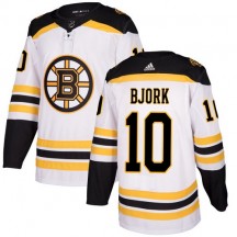 Women's Adidas Boston Bruins Anders Bjork White Away Jersey - Authentic