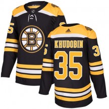 Men's Adidas Boston Bruins Anton Khudobin Black Home Jersey - Premier