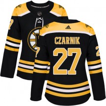 Women's Adidas Boston Bruins Austin Czarnik Black Home Jersey - Authentic