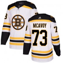 Youth Adidas Boston Bruins Charlie McAvoy White Away Jersey - Authentic
