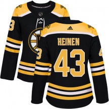 Women's Adidas Boston Bruins Danton Heinen Black Home Jersey - Premier