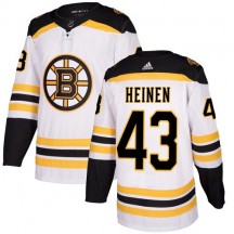 Youth Adidas Boston Bruins Danton Heinen White Away Jersey - Authentic