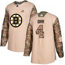 Youth Adidas Boston Bruins Bobby Orr Camo Veterans Day Practice Jersey - Authentic