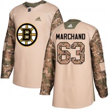 Men's Adidas Boston Bruins Brad Marchand Camo Veterans Day Practice Jersey - Authentic