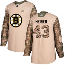 Men's Adidas Boston Bruins Danton Heinen Camo Veterans Day Practice Jersey - Authentic