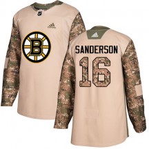 Men's Adidas Boston Bruins Derek Sanderson Camo Veterans Day Practice Jersey - Authentic