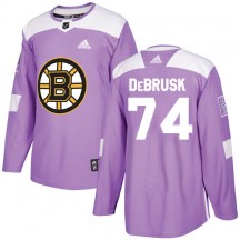 Men's Adidas Boston Bruins Jake DeBrusk Purple Fights Cancer Practice Jersey - Authentic