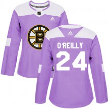 Women's Adidas Boston Bruins Terry O'Reilly Purple Fights Cancer Practice Jersey - Authentic