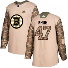 Men's Adidas Boston Bruins Torey Krug Camo Veterans Day Practice Jersey - Authentic