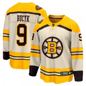 Youth Fanatics Branded Boston Bruins Johnny Bucyk Cream Breakaway 100th Anniversary Jersey - Premier