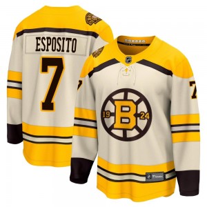 Youth Fanatics Branded Boston Bruins Phil Esposito Cream Breakaway 100th Anniversary Jersey - Premier