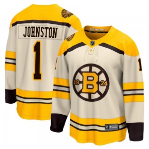 Youth Fanatics Branded Boston Bruins Eddie Johnston Cream Breakaway 100th Anniversary Jersey - Premier