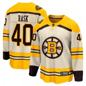 Youth Fanatics Branded Boston Bruins Tuukka Rask Cream Breakaway 100th Anniversary Jersey - Premier