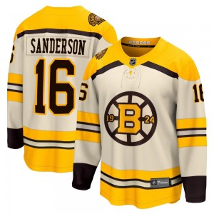 Youth Fanatics Branded Boston Bruins Derek Sanderson Cream Breakaway 100th Anniversary Jersey - Premier
