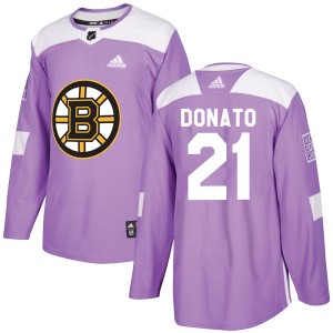 Men's Adidas Boston Bruins Ted Donato Purple Fights Cancer Practice Jersey - Authentic
