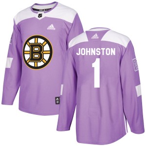 Men's Adidas Boston Bruins Eddie Johnston Purple Fights Cancer Practice Jersey - Authentic