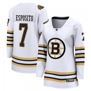 Women's Fanatics Branded Boston Bruins Phil Esposito White Breakaway 100th Anniversary Jersey - Premier