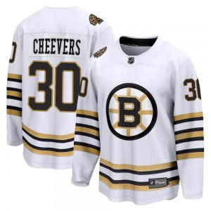 Youth Fanatics Branded Boston Bruins Gerry Cheevers White Breakaway 100th Anniversary Jersey - Premier